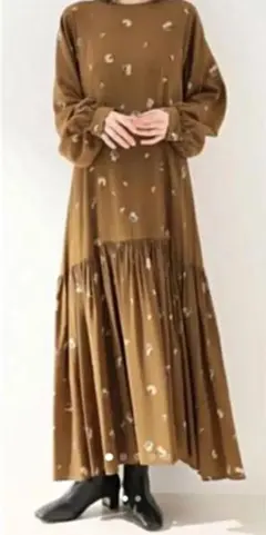 スピックアンドスパン　ワンピース　花柄　バックリボンドレス　サイズ38