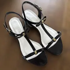 ダイアナ◾️ストラップリボンサンダル◾️黒◾️24.5cm
