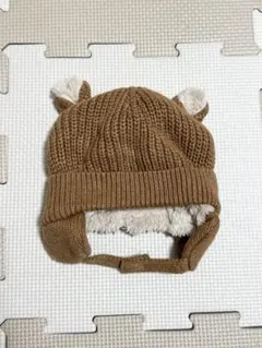 GAP ベビー ニット帽 くま耳 ブラウン 44cm/3m〜6m