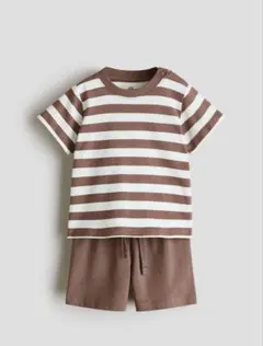 h&m セットアップ　ボーダー　90 ブラウン　ネイビーのサムネイル