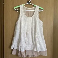 OLIVE des OLIVE ノースリーブ レース 重ね着風チュニックのサムネイル