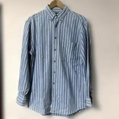 90s USA製 LANDS’END デニムシャツ ストライプ