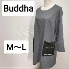 Buddha M〜L ブッダ　刺繍　レトロ　チュニックワンピース　2179