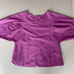 自由区　パープル 半袖ブラウス 38サイズ