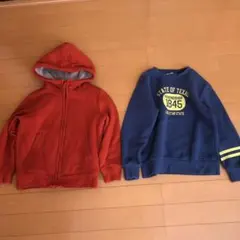 裏起毛トップス　2点セット　１３０センチ　やや傷や汚れあり