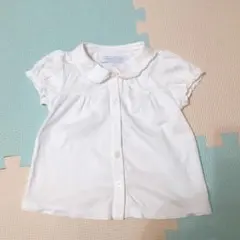 Tartine et Chocolat ホワイト半袖シャツ 90cm