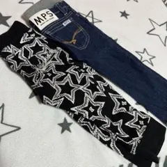 ジーンズ　スウェットパンツ　総柄