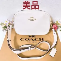 【美品】 コーチ ショルダーバッグ カメラバッグ ホワイト 白 レザー チャームのサムネイル