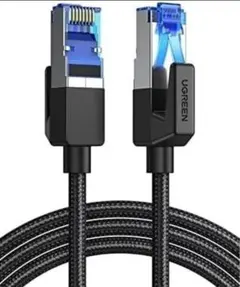 LANケーブル2M メッシュ コネクタ 超光速 ルーター インターネット 黒色