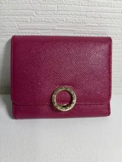 BVLGARI 二つ折り財布 ピンク ゴールド金具のサムネイル