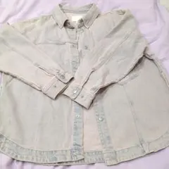 H&M デニムジャケット Mサイズ 淡いピンクブルー