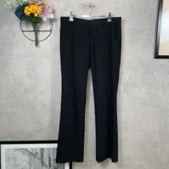 【美品】UNIQLO スラックス フレア M相当 ブラック 無地 レディース