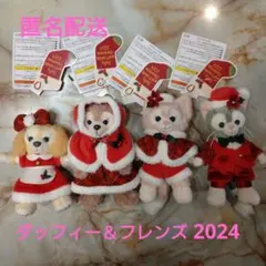 新品タグ付き ダッフィー&フレンズ クリスマス ぬいぐるみバッジ ４点セット