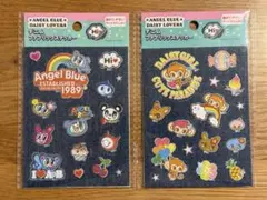 エンジェルブルー デニムファブリックステッカー 2点セット