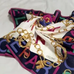 【 美品 】CELINE 大判ハンカチーフ スカーフ ひざ掛け