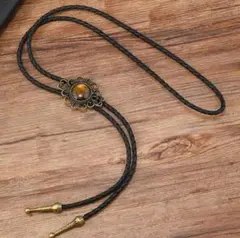 ループタイ（ブラウン）ボロタイネックレスエスニックネクタイアクセサリーf55