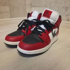 AIRJORDAN1MID(GS)BLACK/BLACK-GYMRED