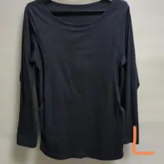 マタニティ　授乳服長袖　ネイビーL