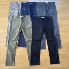 処分価格B&Yチノパン 5点セット カーキ ブラック グレー他