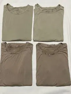 【美品まとめ売り4枚】ユニクロヒートテッククルーネックT L 長袖 ベージュ