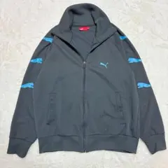 希少 廃盤 日本製 PUMA 袖ロゴ トラックジャケット ジャージ L 刺繍ロゴ