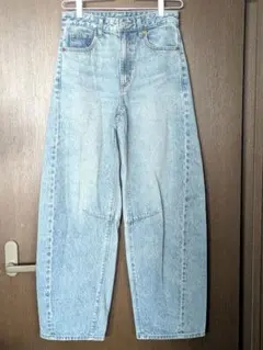 GUバレルレッグジーンズ　S ブルー