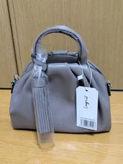 Ungrid ソフトギャザービッグタッセルミニショルダーバッグ グレー 