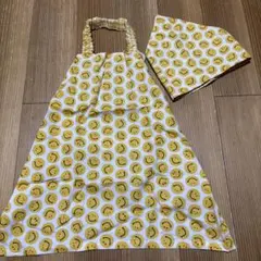 スマイリーフェイス柄 キッズエプロン