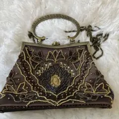アンティーク調　豪華ビーズバッグ　レディースバッグ　フォーマル