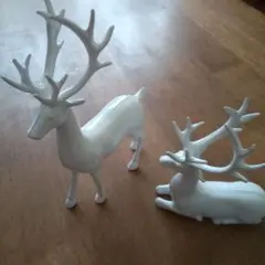 新品！値下げ！白い鹿のオブジェセット