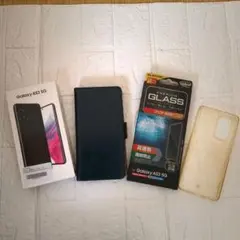 携帯GalaxyA535G　エレコムガラスフィルム　手帳型本革ケースネイビーのサムネイル