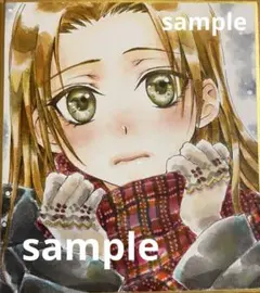 手描きイラスト　オリジナルイラスト　女の子　アナログ　水彩　色紙　原画