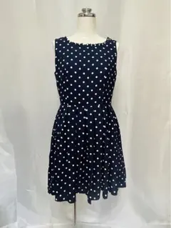 earth ドット　ワンピース　Sサイズ ネイビー ホワイト