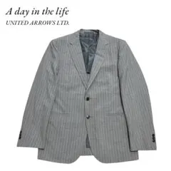 ユナイテッドアローズ テーラードジャケット ストライプ 毛混 48 a5b004