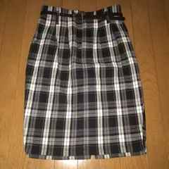 Heather チェックタイトスカート