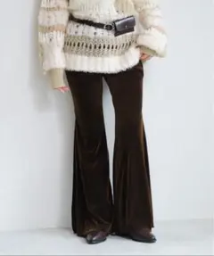 ベロア ワイドパンツ