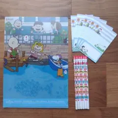 スヌーピー　クリアファイル　鉛筆　メモ　ばら　文房具セット
