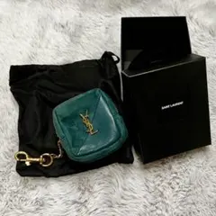 【希少】サンローラン ジェイミー キューブポーチ スエード レザー チャーム