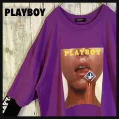 【人気デザイン】プレイボーイ ロングTシャツ パープル　美品　即完売　激レア