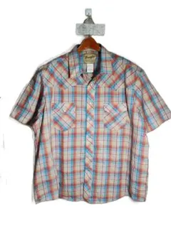 ラングラー 2XL 半袖ウエスタンシャツ チェック柄 ビッグサイズUSA古着