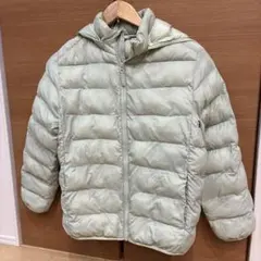 ユニクロ◆ライトウォームパデットパーカ　150cm ミントグリーン ジャンパー