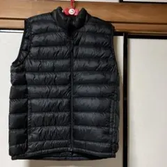 しまむらプレミアムメンズ ブラック ダウンベストM