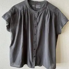 強撚ボイル　フレンチスリーブブラウス サイズXS-S