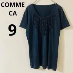 COMME CA コムサ　半袖Tシャツ　ビーズ　スパンコール　コットン混のサムネイル