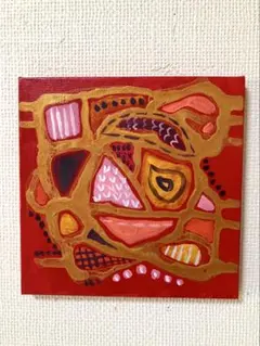 絵画 抽象画 原画 アクリル画 「金のアラベスク」インテリアアート