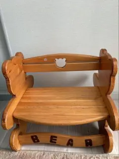 カントリー調 ミニベンチ インテリア 木製 くま ベビーチェアー 椅子