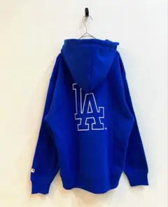 M【タグ付き未使用】MLB ドジャース パーカー ネイビー 胸元刺繍　完売品