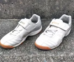 アシックス フットサルシューズ　トレシュー　室内　２１cm 　ジュニア　ホワイト