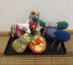 ちりめんと古布で作った鯉のぼりと童子〆金太郎❣️ちりめん細工の