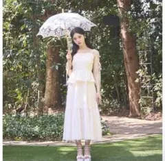ワンピース Mmeeme Dot chiffon ruffle setup Dot chiffon ruffle setup(eme11012) – M me eme